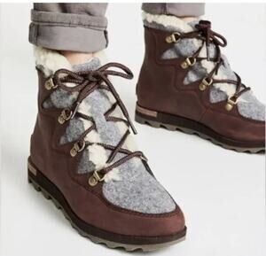 SOREL Sneakchic Alpine Leather Boots Brown